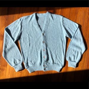 Vintage Powder Blue Varsity Style Cardigan